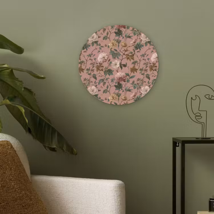 Bloemen - Klassiek - Roze Akoestische PET Vilt - Rond klein 838 -sfeer2