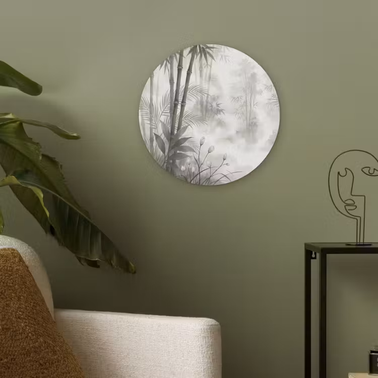 Bloemen - Knop - Tuin - Illustratie - Wit Akoestische PET Vilt - Rond klein -sfeer2