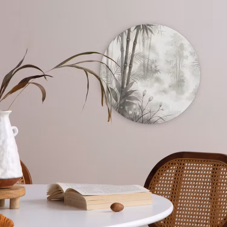 Bloemen - Knop - Tuin - Illustratie - Wit Akoestische PET Vilt - Rond klein -sfeer3