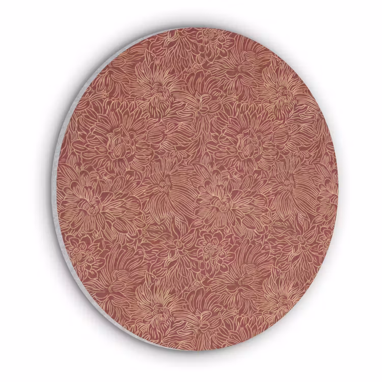 Bloemen - Motief - Rood Akoestische PET Vilt - Rond klein 838 -3d
