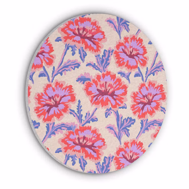 Bloemen - Patroon - Meerkleurig Akoestische PET Vilt - Rond klein 838 -3d