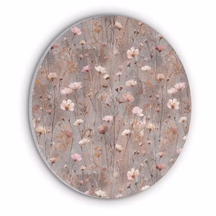 Bloemen - Wild - Pastel Akoestische PET Vilt - Rond klein 838 -3d