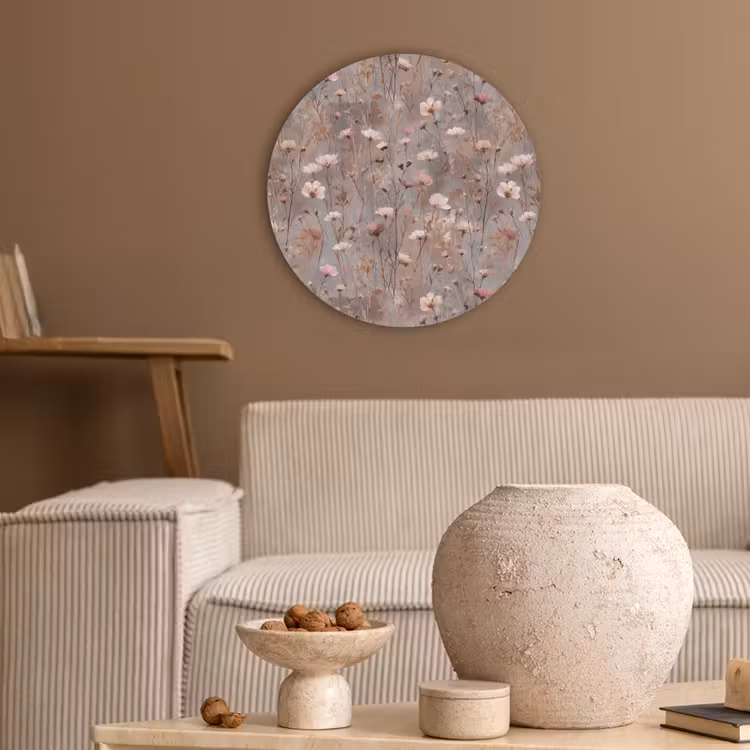 Bloemen - Wild - Pastel Akoestische PET Vilt - Rond klein 838 -sfeer1