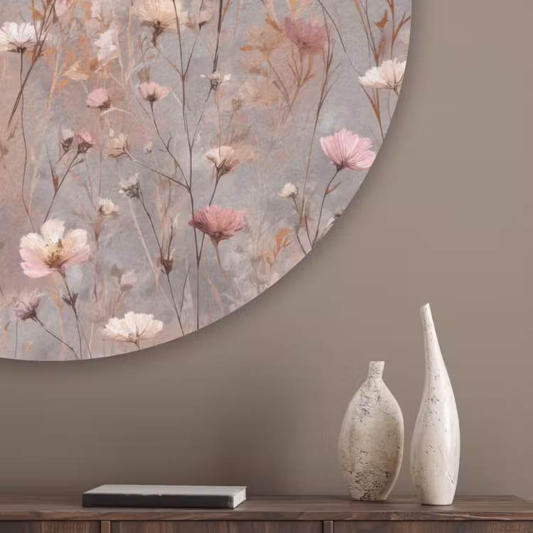 Bloemen - Wild - Pastel Akoestische PET Vilt - Rond klein 838 -sfeer5_closeup