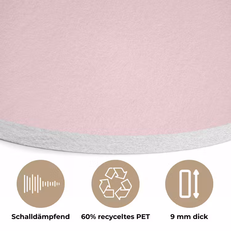 Blush - Pink - Roze Akoestische PET Vilt - Rond klein 838 -closeup_DE