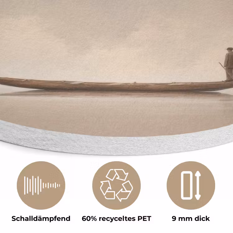 Bloesems - Wit - Boot - Minimalistisch Akoestische PET Vilt - Rond klein -closeup_DE