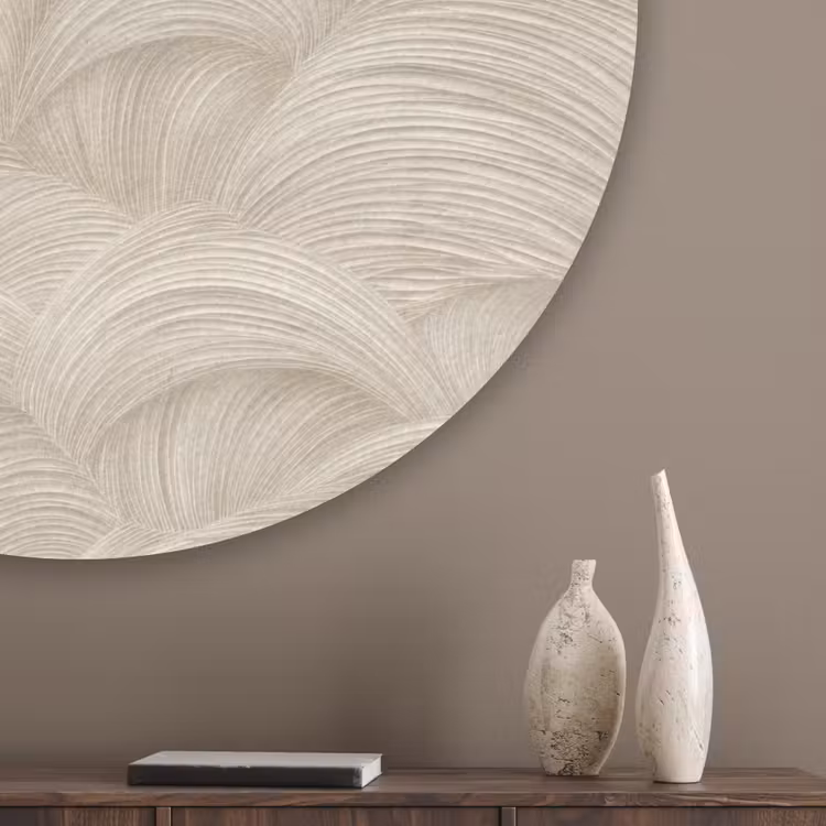 Bogen - Patroon - Beige Akoestische PET Vilt - Rond klein 838 -sfeer5_closeup
