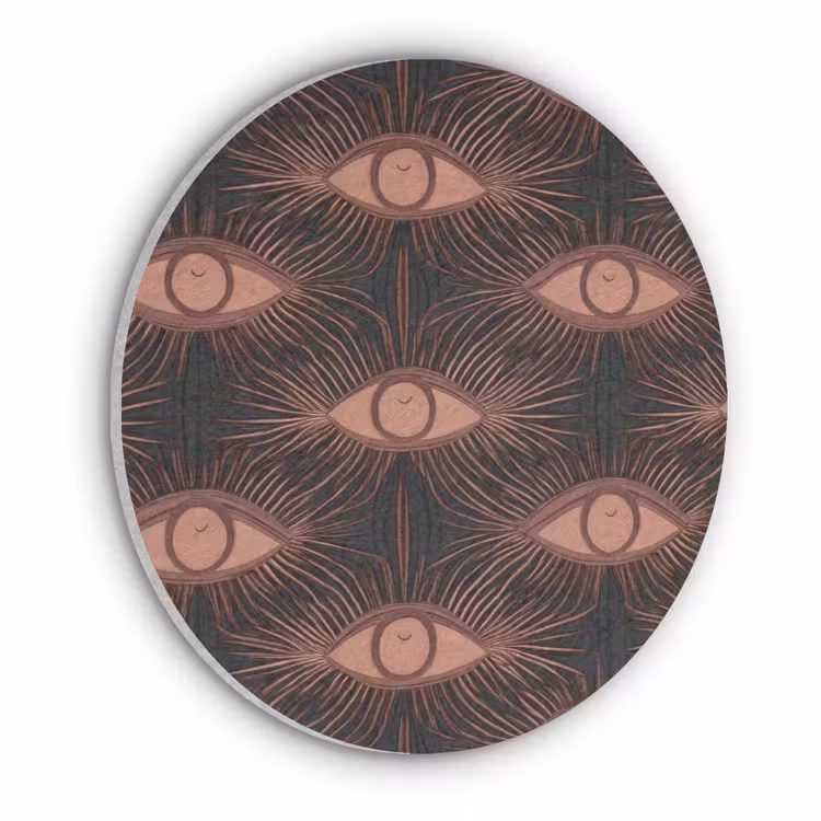 Boheems - Oog - Bruin Akoestische PET Vilt - Rond klein 838 -3d