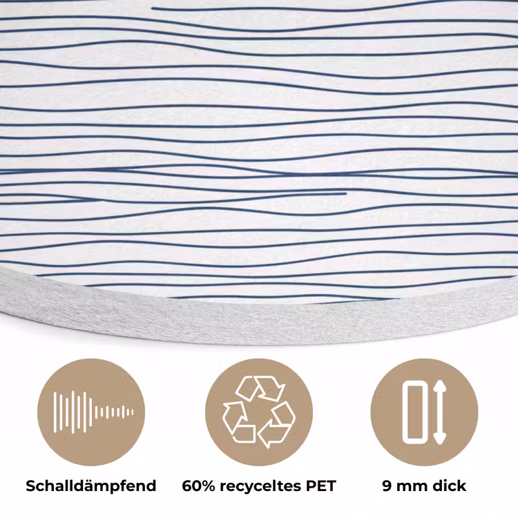 Boot - Water - Rood - Illustratie - Minimalistisch Akoestische PET Vilt - Rond klein -closeup_DE