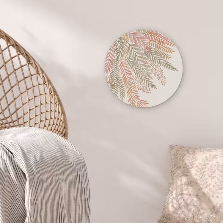 Botanisch - Aquarel - Kleurrijk Akoestische PET Vilt - Rond klein -sfeer4