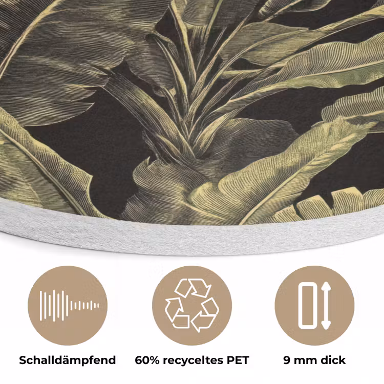 Botanisch - Bladeren - Groen Akoestische PET Vilt - Rond klein 838 -closeup_DE