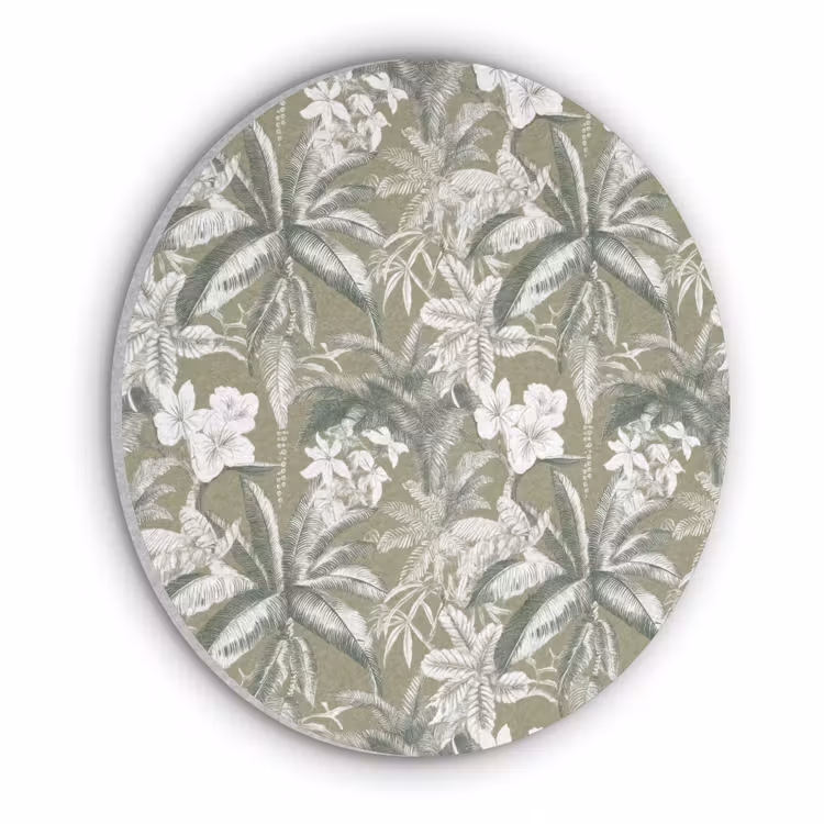 Botanisch - Bloemen - Groen Akoestische PET Vilt - Rond klein 838 -3d