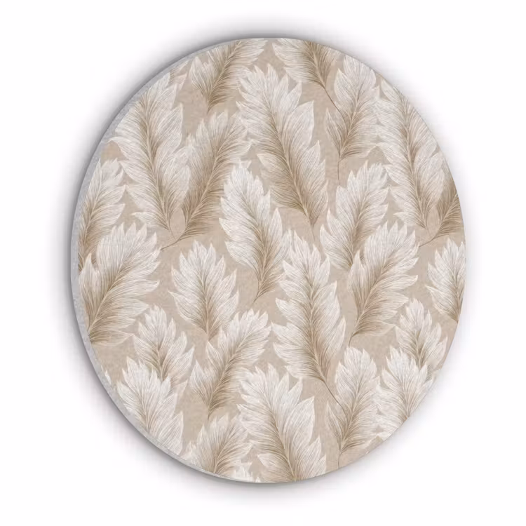 Botanisch - Patroon - Beige Akoestische PET Vilt - Rond klein 838 -3d