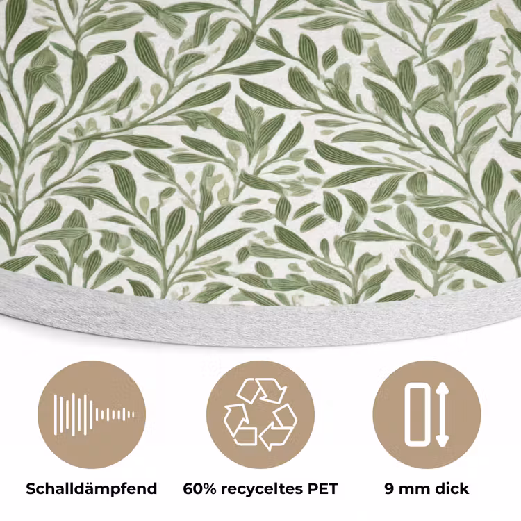 Botanisch - Takken - Groen Akoestische PET Vilt - Rond klein 838 -closeup_DE