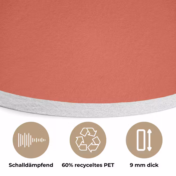 Brick - Red - Rood Akoestische PET Vilt - Rond klein 838 -closeup_DE