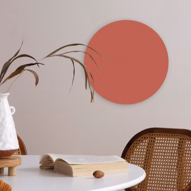 Brick - Red - Rood Akoestische PET Vilt - Rond klein 838 -sfeer3