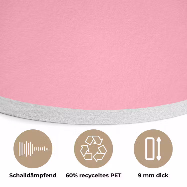 Bubblegum - Pink - Roze Akoestische PET Vilt - Rond klein 838 -closeup_DE