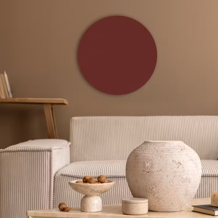 Burnt - Mahogany - Rood Akoestische PET Vilt - Rond klein 838 -sfeer1