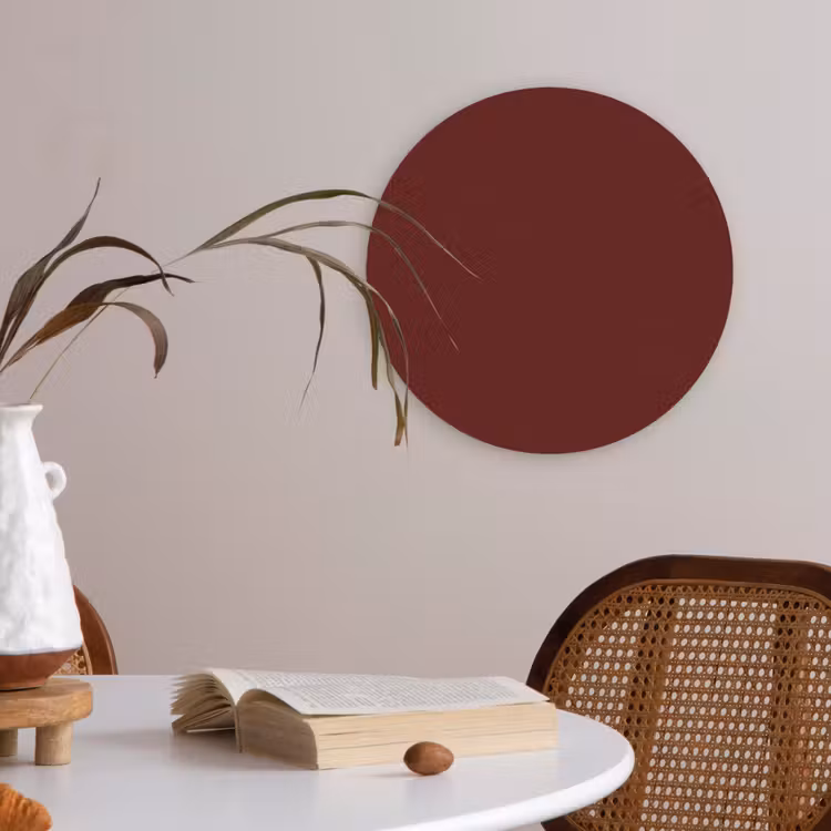 Burnt - Mahogany - Rood Akoestische PET Vilt - Rond klein 838 -sfeer3