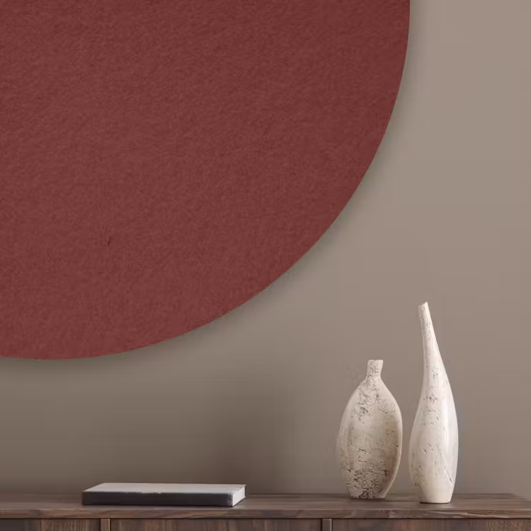 Burnt - Mahogany - Rood Akoestische PET Vilt - Rond klein 838 -sfeer5_closeup