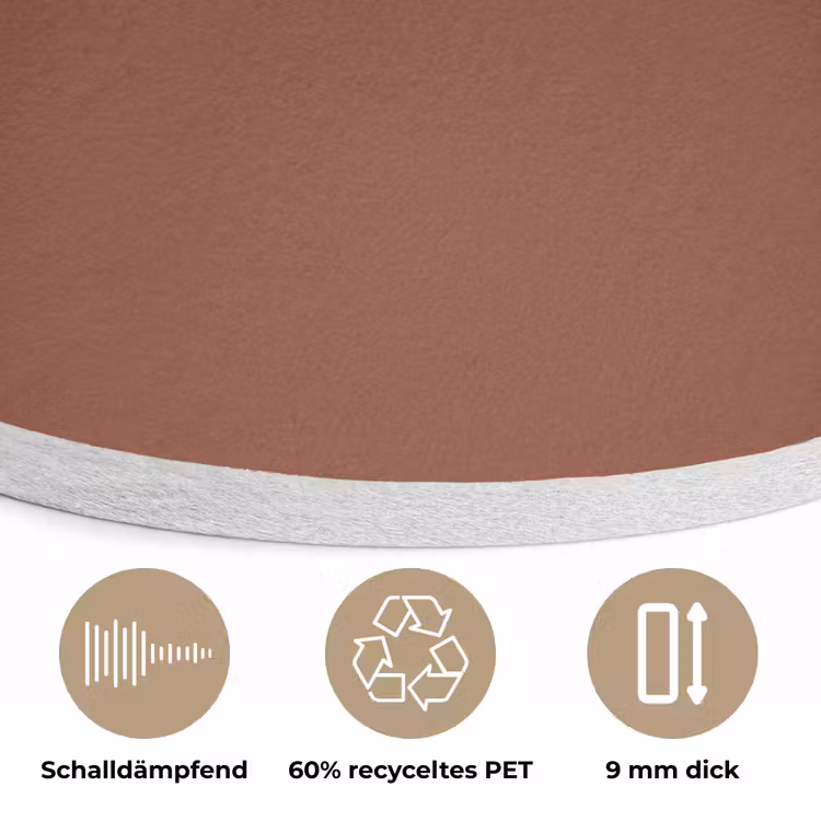 Burnt - Mahogany - Terracotta Akoestische PET Vilt - Rond klein 838 -closeup_DE
