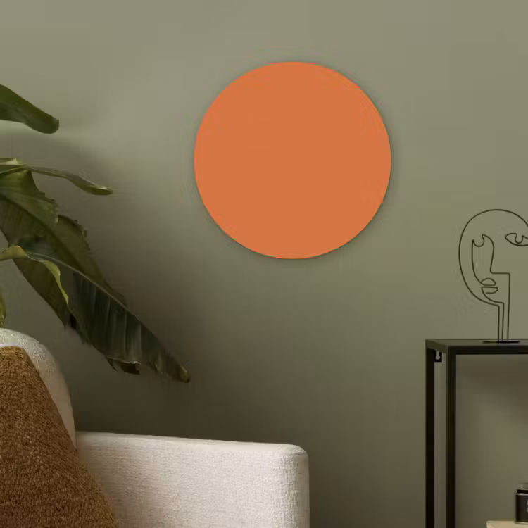 Burnt - Sienna - Oranje Akoestische PET Vilt - Rond klein 838 -sfeer2