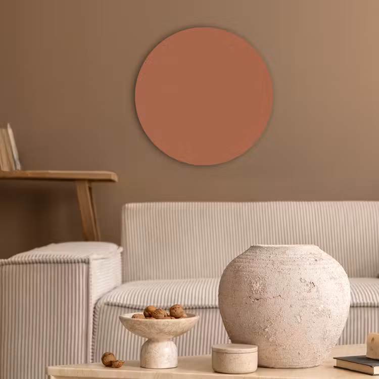 Burnt - Sienna - Oranje Akoestische PET Vilt - Rond klein 838 -sfeer1