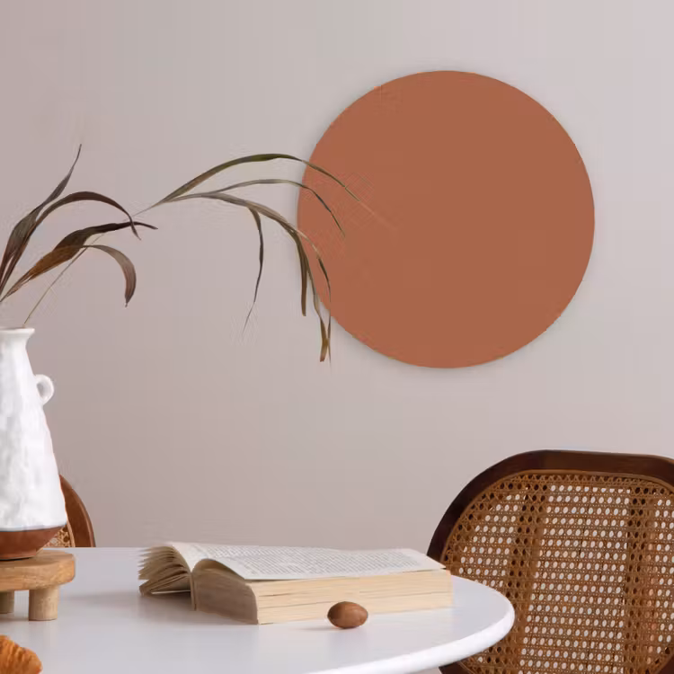 Burnt - Sienna - Oranje Akoestische PET Vilt - Rond klein 838 -sfeer3
