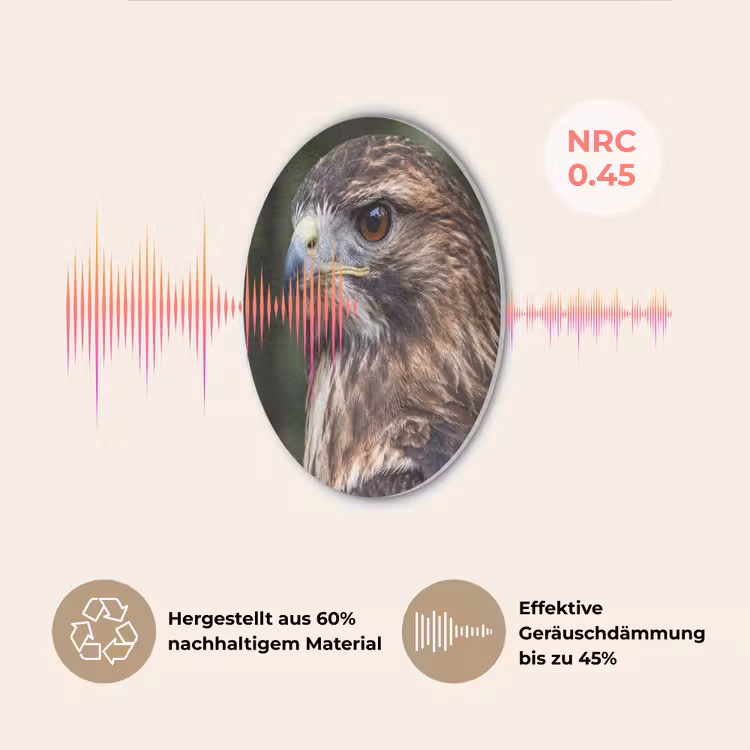 Buizerd - Roofvogel - Natuur - Bruin Akoestische PET Vilt - Rond klein -USP_DE