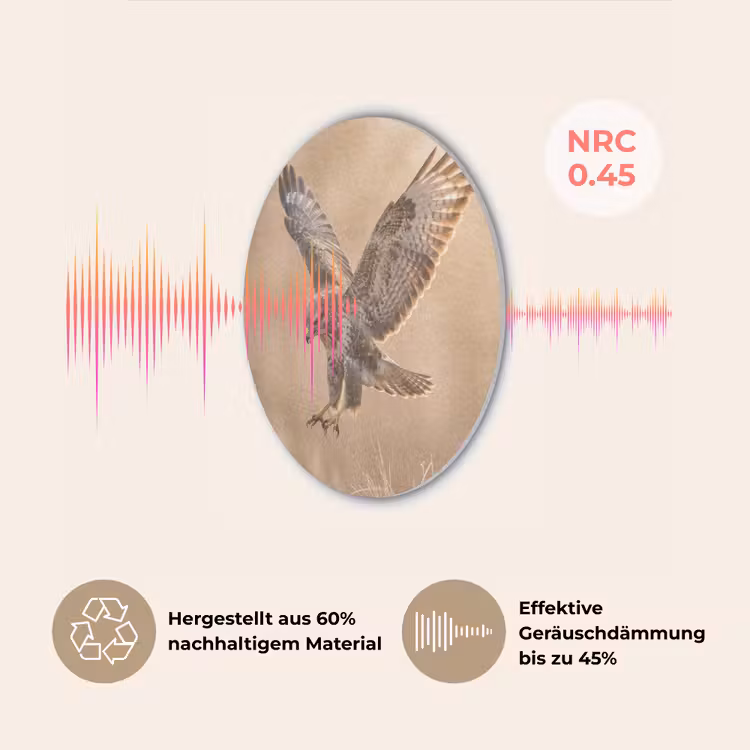 Buizerd - Roofvogel - Natuur - Bruin Akoestische PET Vilt - Rond klein -USP_DE