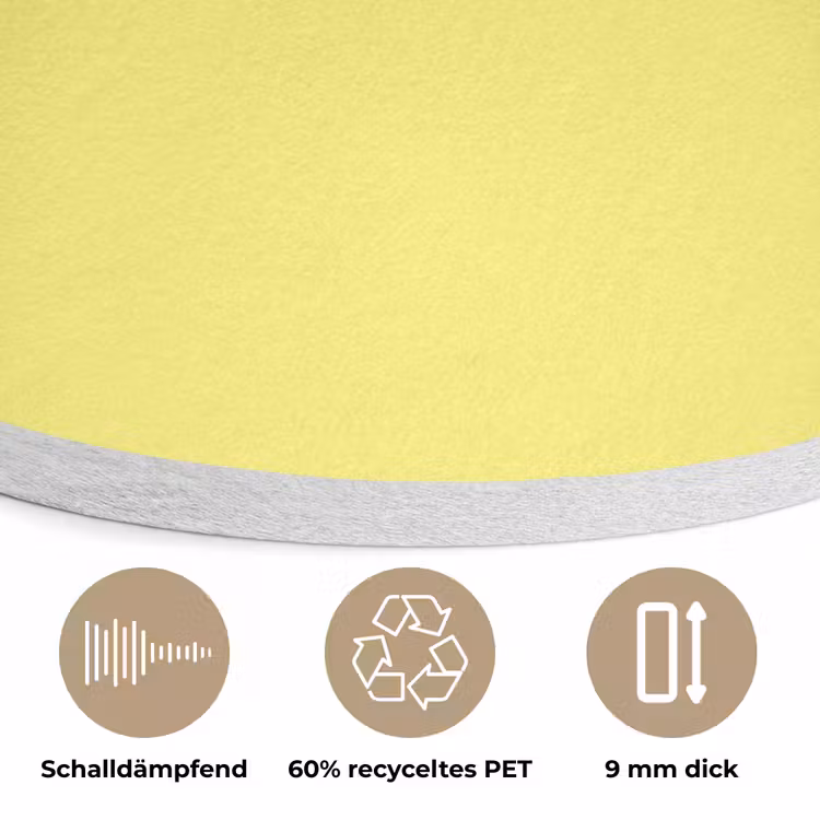 Buttery - Beige - Geel Akoestische PET Vilt - Rond klein 838 -closeup_DE