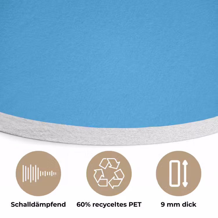 Cerulean - Breeze - Blauw Akoestische PET Vilt - Rond klein 838 -closeup_DE
