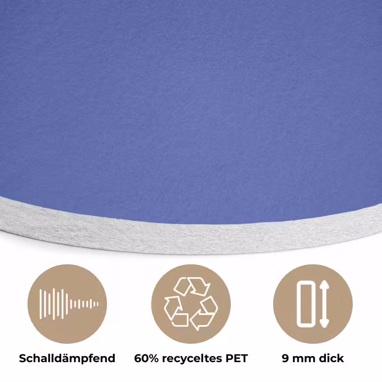 Chinese - Blue - Blauw Akoestische PET Vilt - Rond klein 838 -closeup_DE