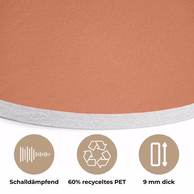 Classic - Terracotta - Oranje Akoestische PET Vilt - Rond klein 838 -closeup_DE
