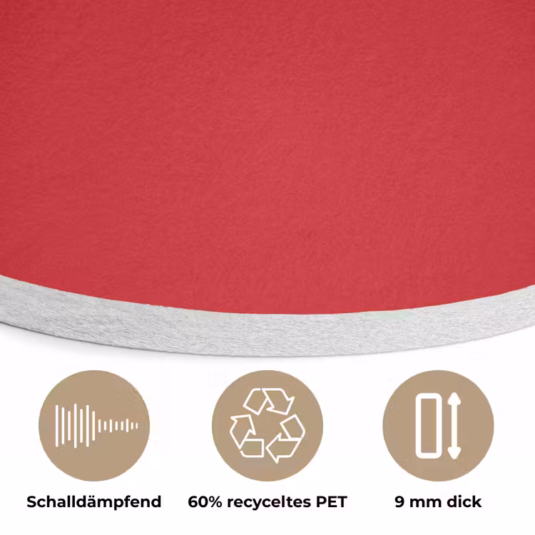 Crimson - Velvet - Rood Akoestische PET Vilt - Rond klein 838 -closeup_DE