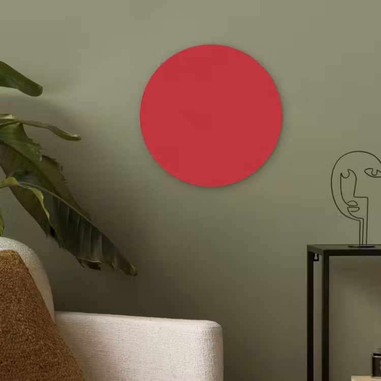 Crimson - Velvet - Rood Akoestische PET Vilt - Rond klein 838 -sfeer2