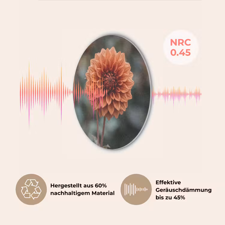 Dahlia - Bloem - Natuur - Sfeervol Akoestische PET Vilt - Rond klein -USP_DE