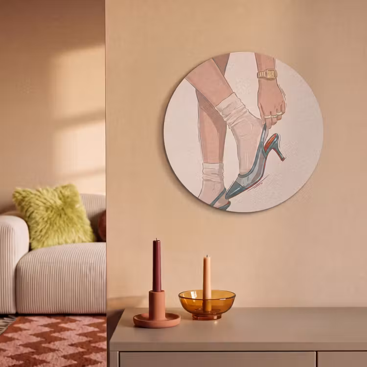 Vrouw - Schoen - Mode - Lifestyle - Groen Akoestische PET Vilt - Rond klein -sfeer1
