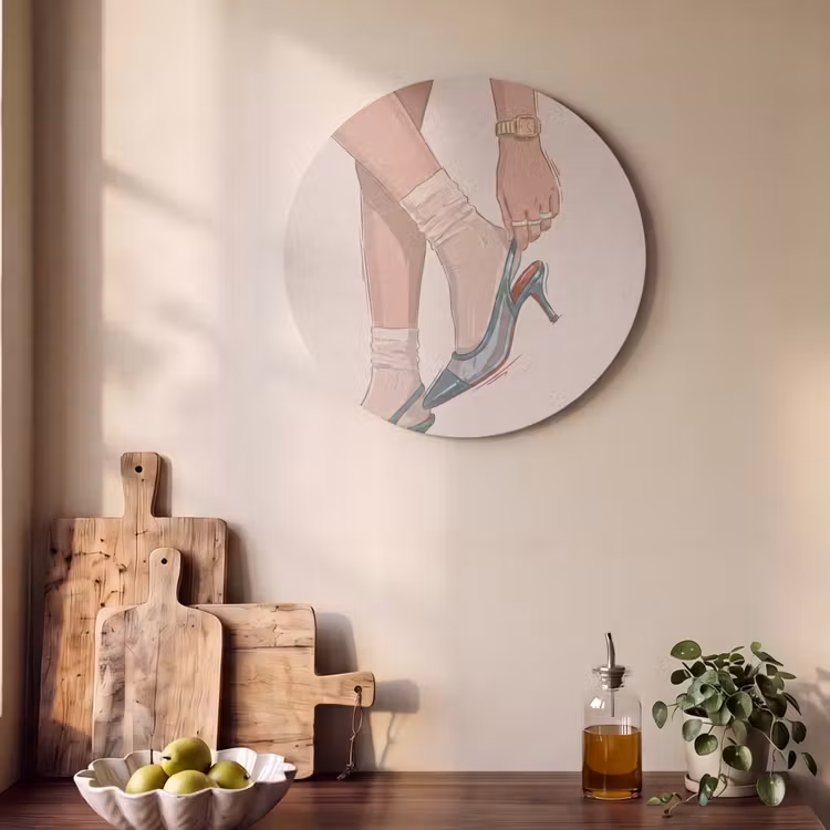 Vrouw - Schoen - Mode - Lifestyle - Groen Akoestische PET Vilt - Rond klein -sfeer2