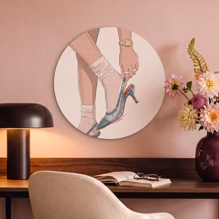 Vrouw - Schoen - Mode - Lifestyle - Groen Akoestische PET Vilt - Rond klein -sfeer3