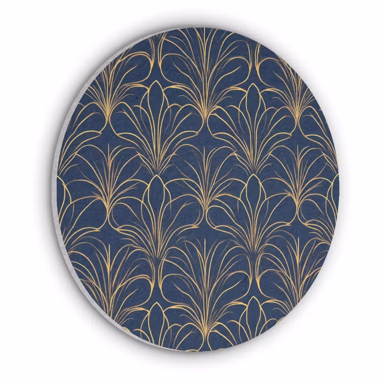 Deco - Waaier - Blauw Akoestische PET Vilt - Rond klein 838 -3d