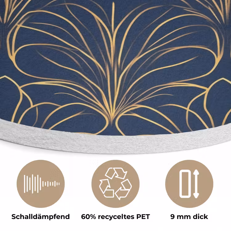Deco - Waaier - Blauw Akoestische PET Vilt - Rond klein 838 -closeup_DE