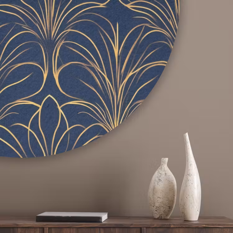 Deco - Waaier - Blauw Akoestische PET Vilt - Rond klein 838 -sfeer5_closeup
