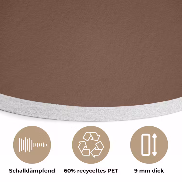 Deep - Clay - Brown - Bruin Akoestische PET Vilt - Rond klein 838 -closeup_DE