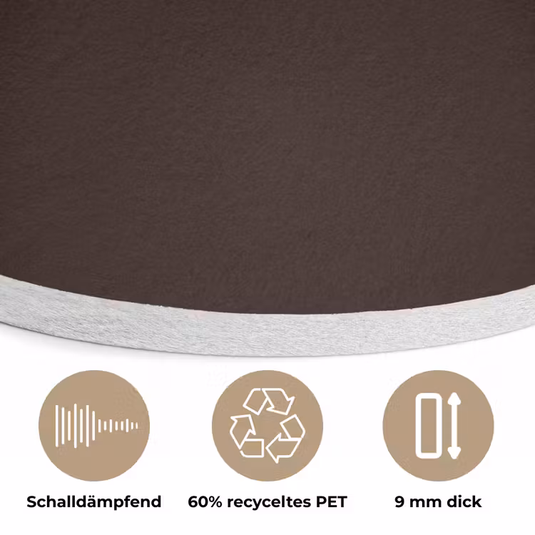 Deep - Obsidian - Bruin Akoestische PET Vilt - Rond klein 838 -closeup_DE