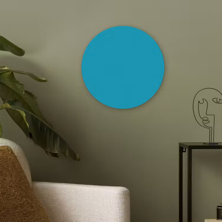 Deep - Turquoise - Turkoois Akoestische PET Vilt - Rond klein 838 -sfeer2