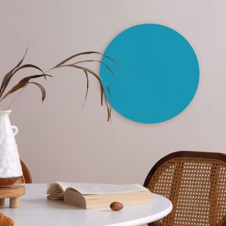 Deep - Turquoise - Turkoois Akoestische PET Vilt - Rond klein 838 -sfeer3