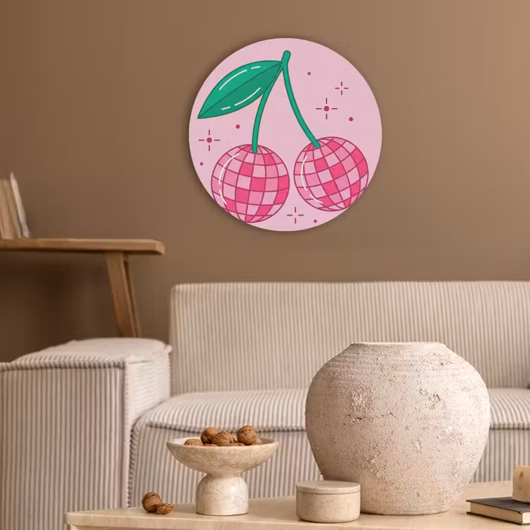 Decoratie - Disco-bal - Feest - Roze Akoestische PET Vilt - Rond klein -sfeer1
