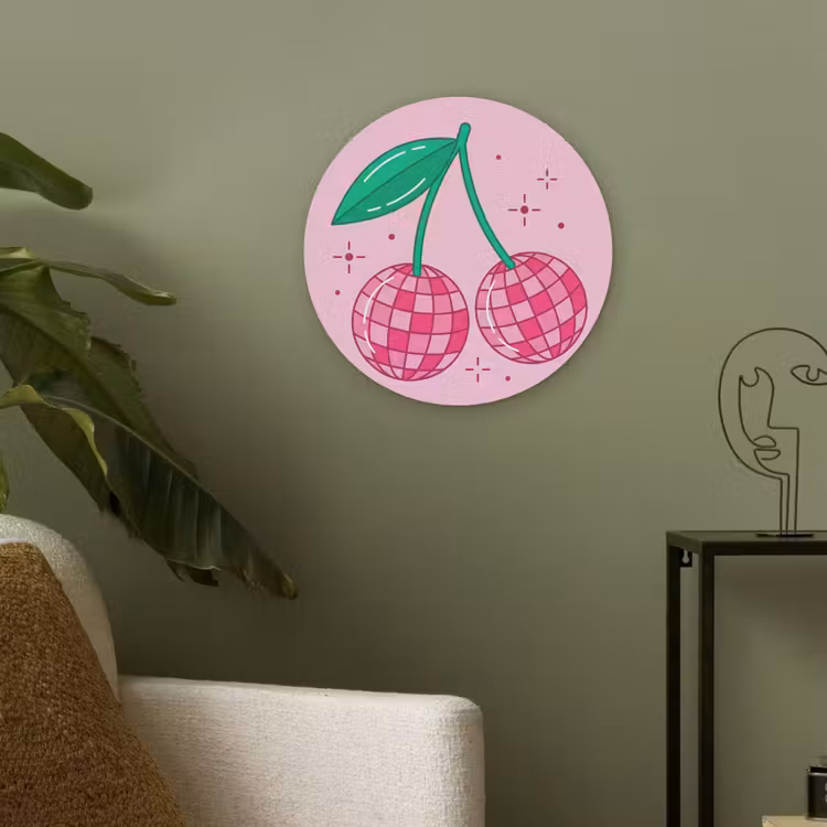 Decoratie - Disco-bal - Feest - Roze Akoestische PET Vilt - Rond klein -sfeer2