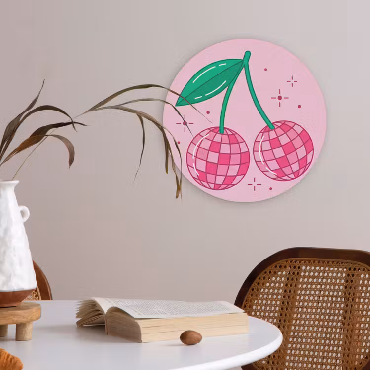 Decoratie - Disco-bal - Feest - Roze Akoestische PET Vilt - Rond klein -sfeer3